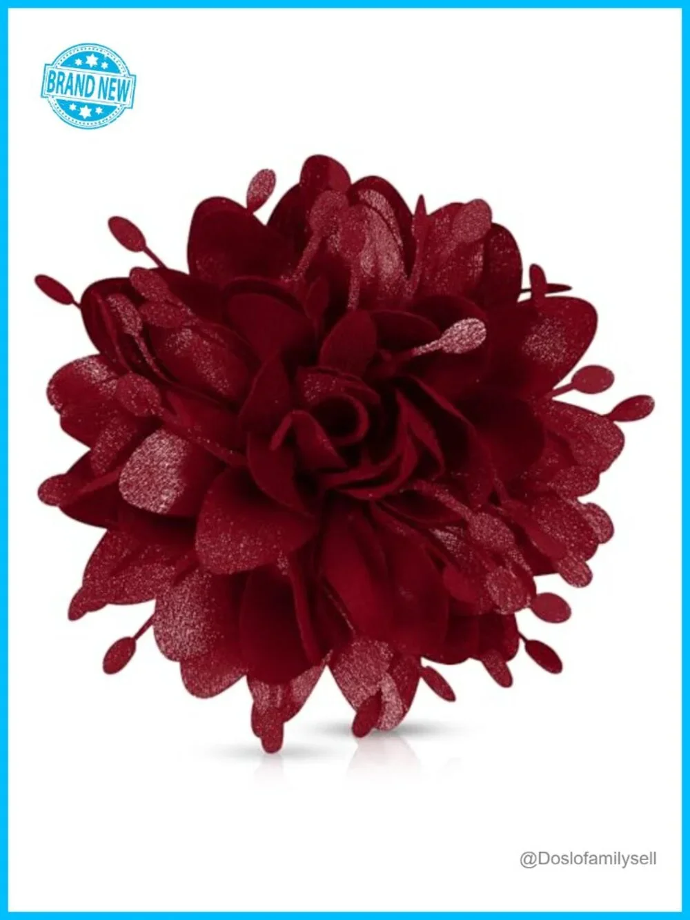 3.9in Elegant Flower Brooch Pin Hair Clip Dainty Satin Chiffon Floral